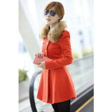 Trench Coats Double Button Fur Collar