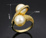 Pearl Women Ring Deluxe Imitation Pearl Cubic Zircon
