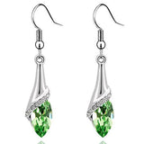 White Gold Plated Crystal Water Drop Earrings
