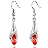 White Gold Plated Crystal Water Drop Earrings