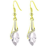 White Gold Plated Crystal Water Drop Earrings