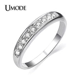 White Gold Plated TOP Class 9 pcs Rhinestones Eternity Band